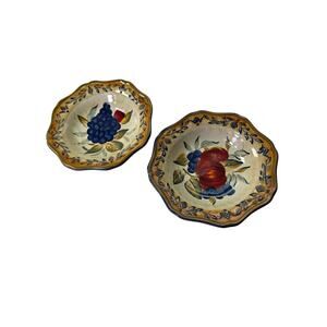 CERTIFIED INTERNATIONAL Tuscan Fruit Floral 8.5" Cereal Soup Pasta Bowl Set of 2